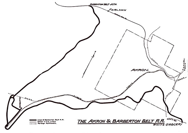 Map of Akron & Barberton Belt Railroad